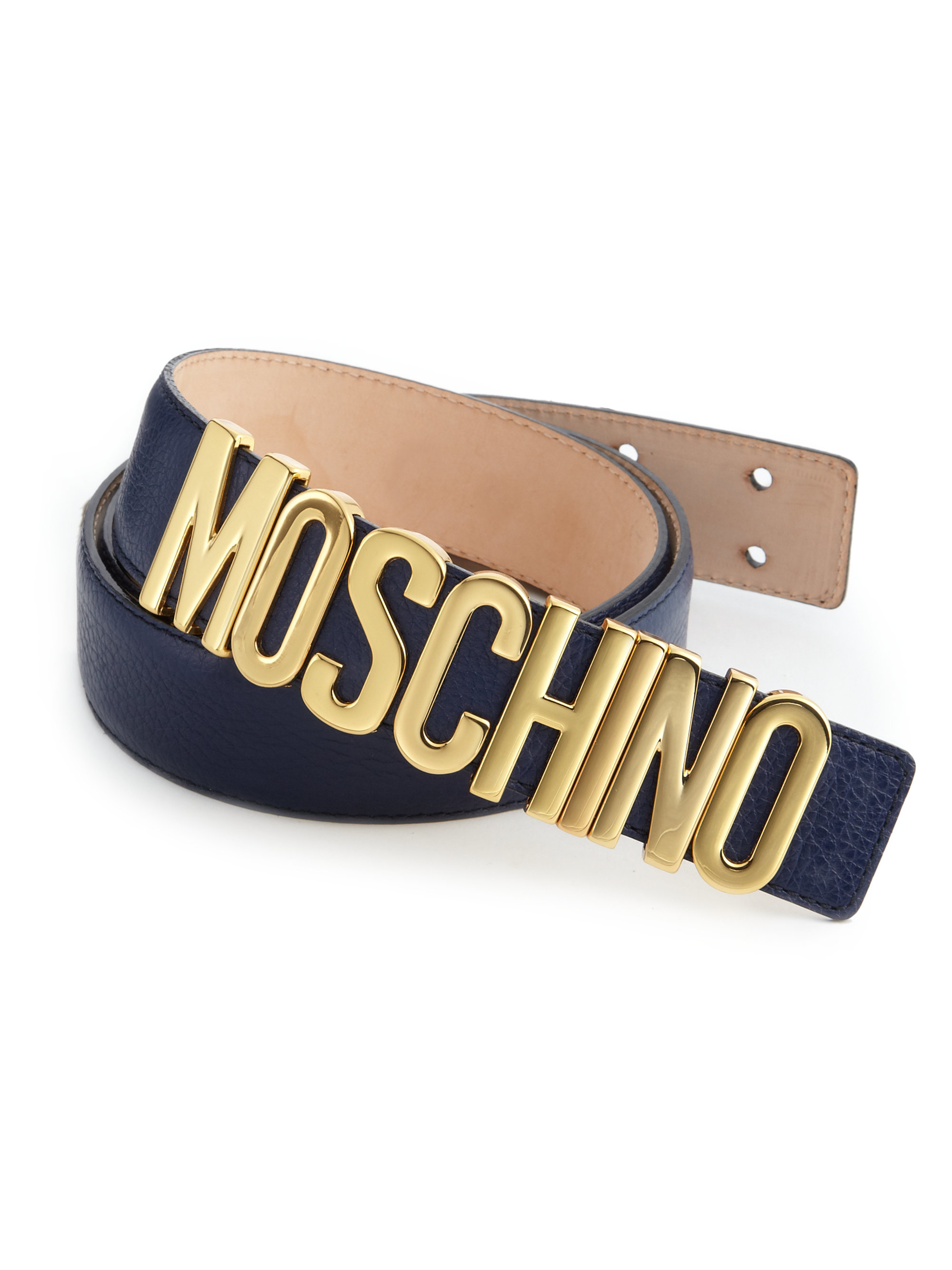Moschino Logo Belt in Blue for Men | Lyst