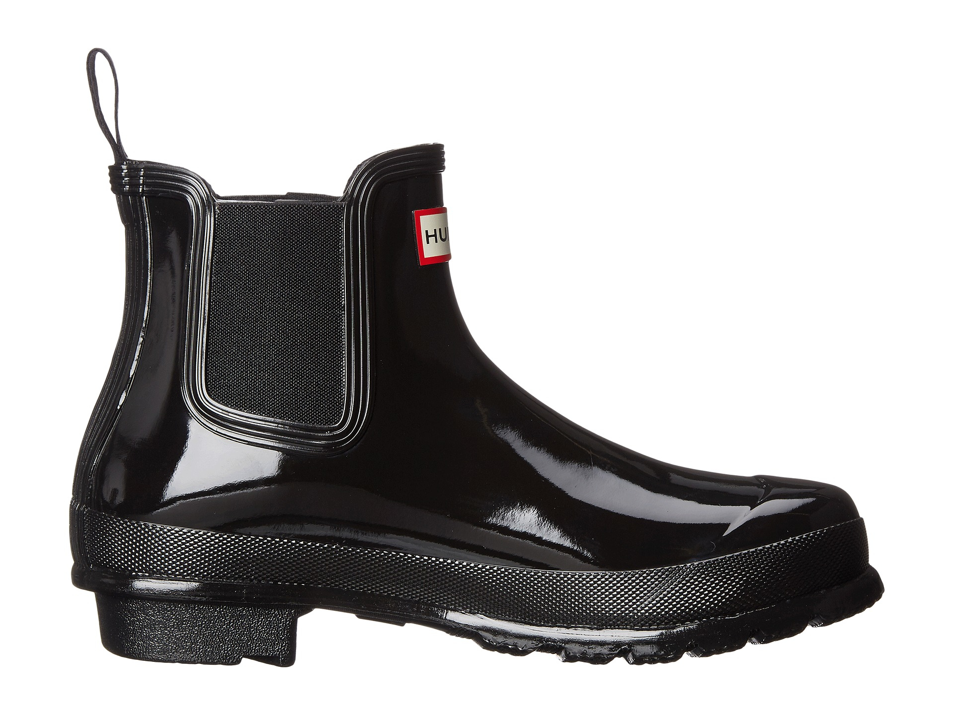 black gloss short hunter boots
