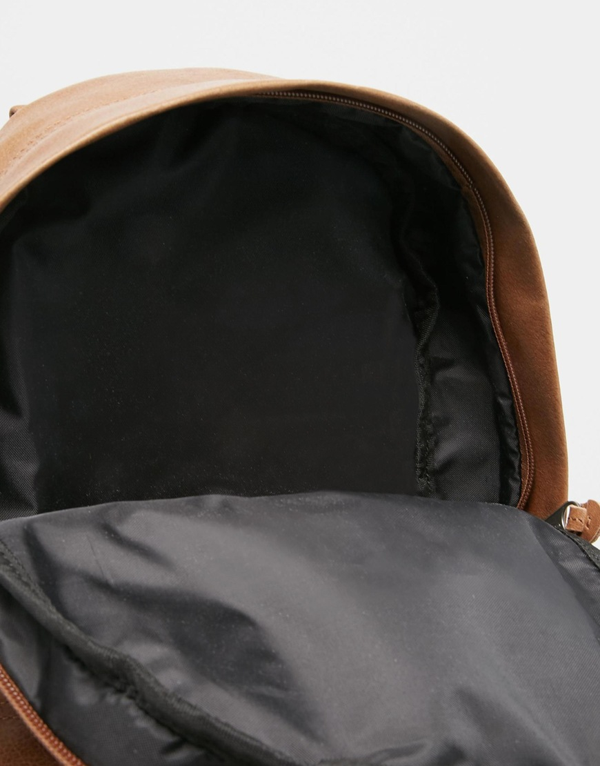 Eastpak Leather Backpack in Brown Lyst