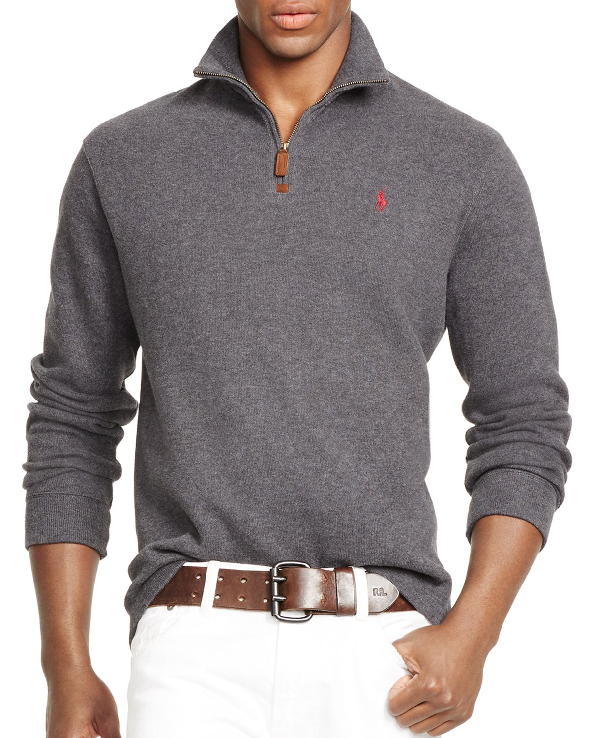 grey polo quarter zip