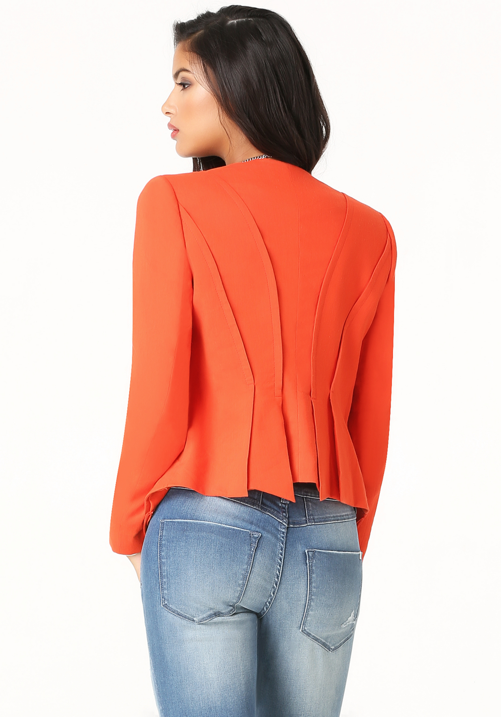 ladies orange linen jacket