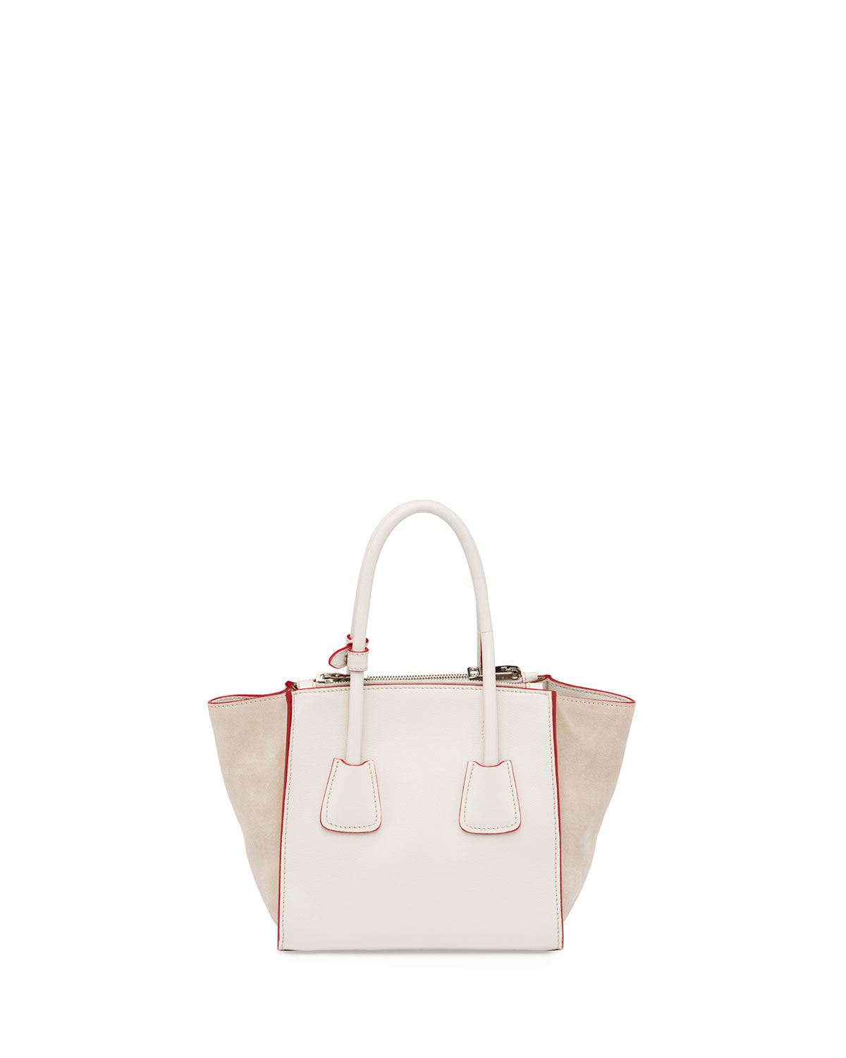 prada handbag com - Prada Calfskin And Suede Mini Twin-pocket Tote Bag in Beige (WHITE ...