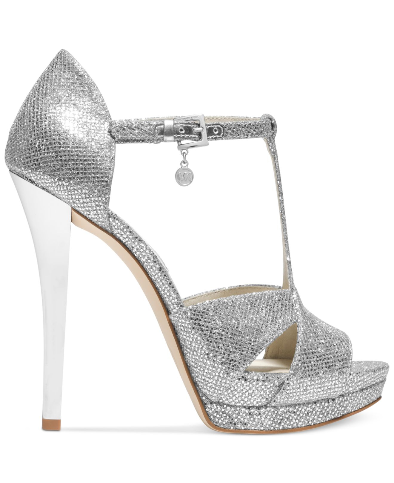 michael kors silver sparkle shoes