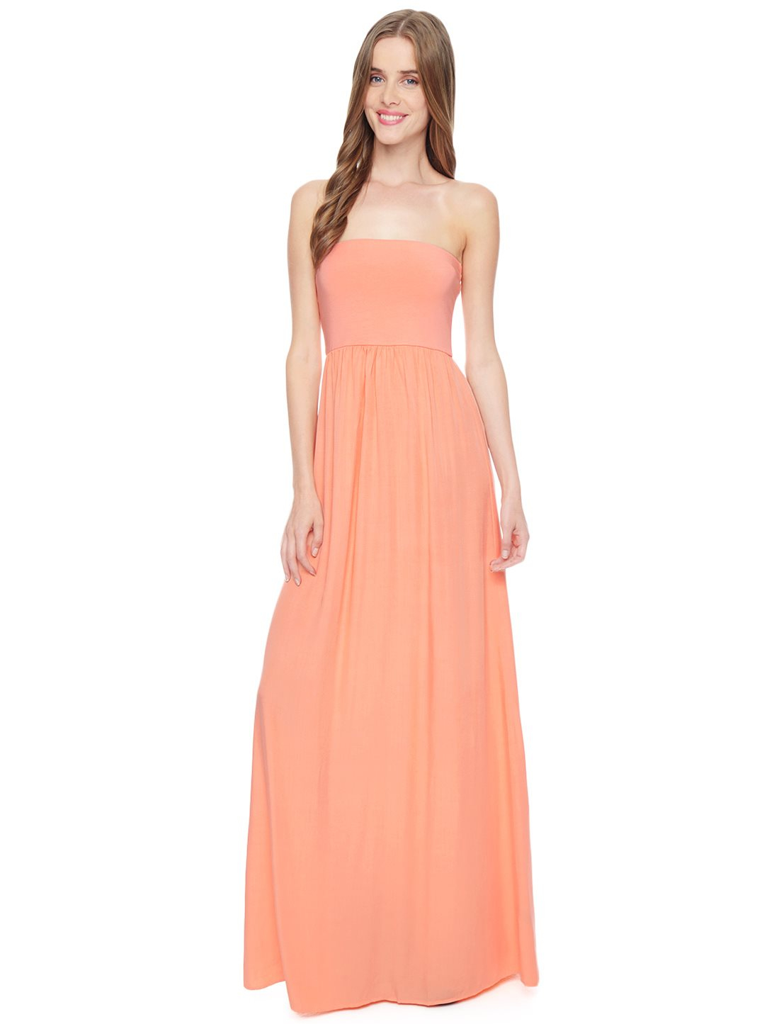Splendid Strapless Maxi Dress in Orange | Lyst