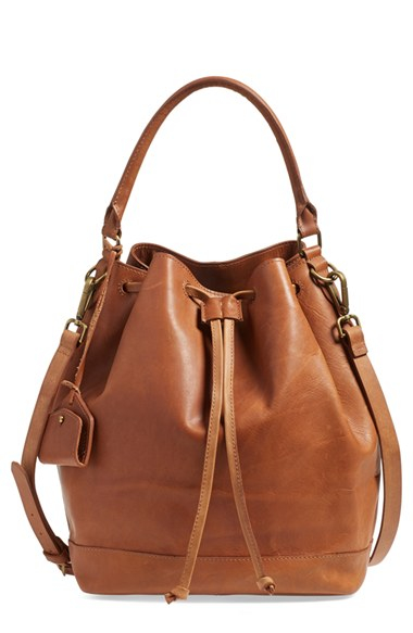 Lyst - Madewell Lafayette Leather Bucket Bag in Brown