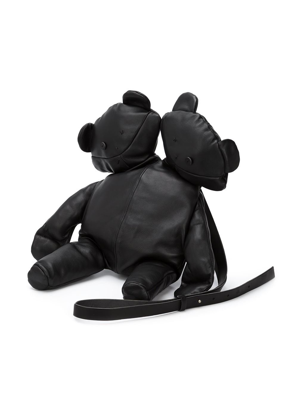 black leather teddy bear
