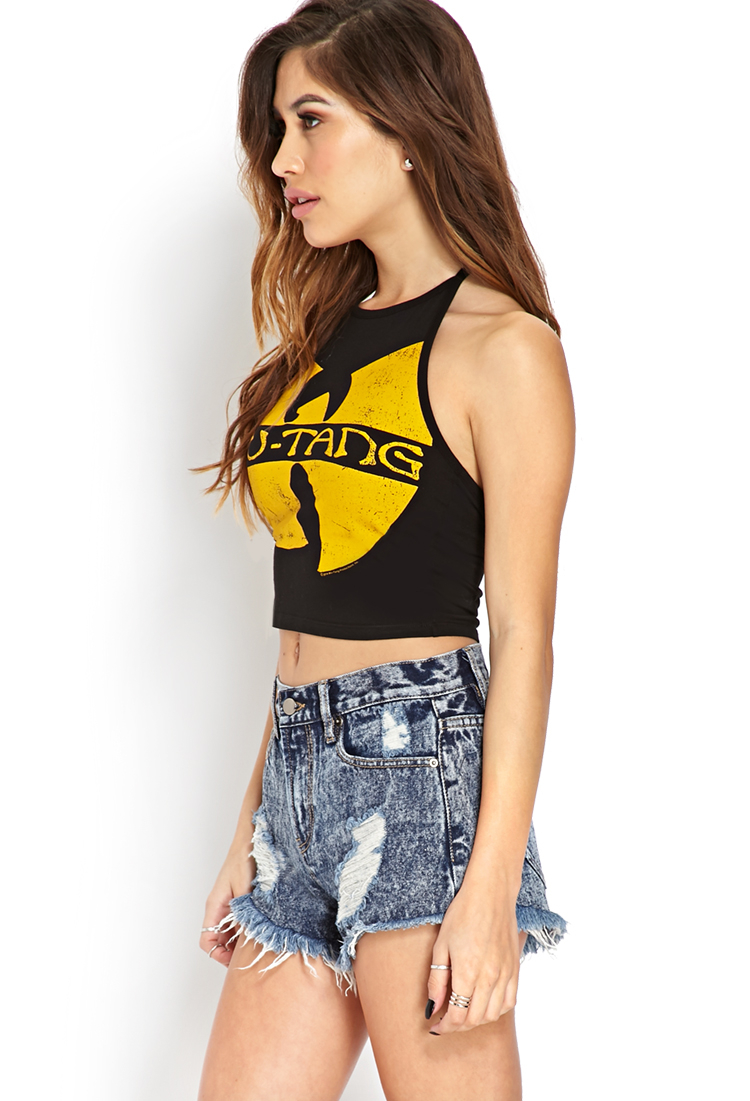 Forever 21 Wu-tang Cropped Halter Top in Black/Yellow (Black) | Lyst