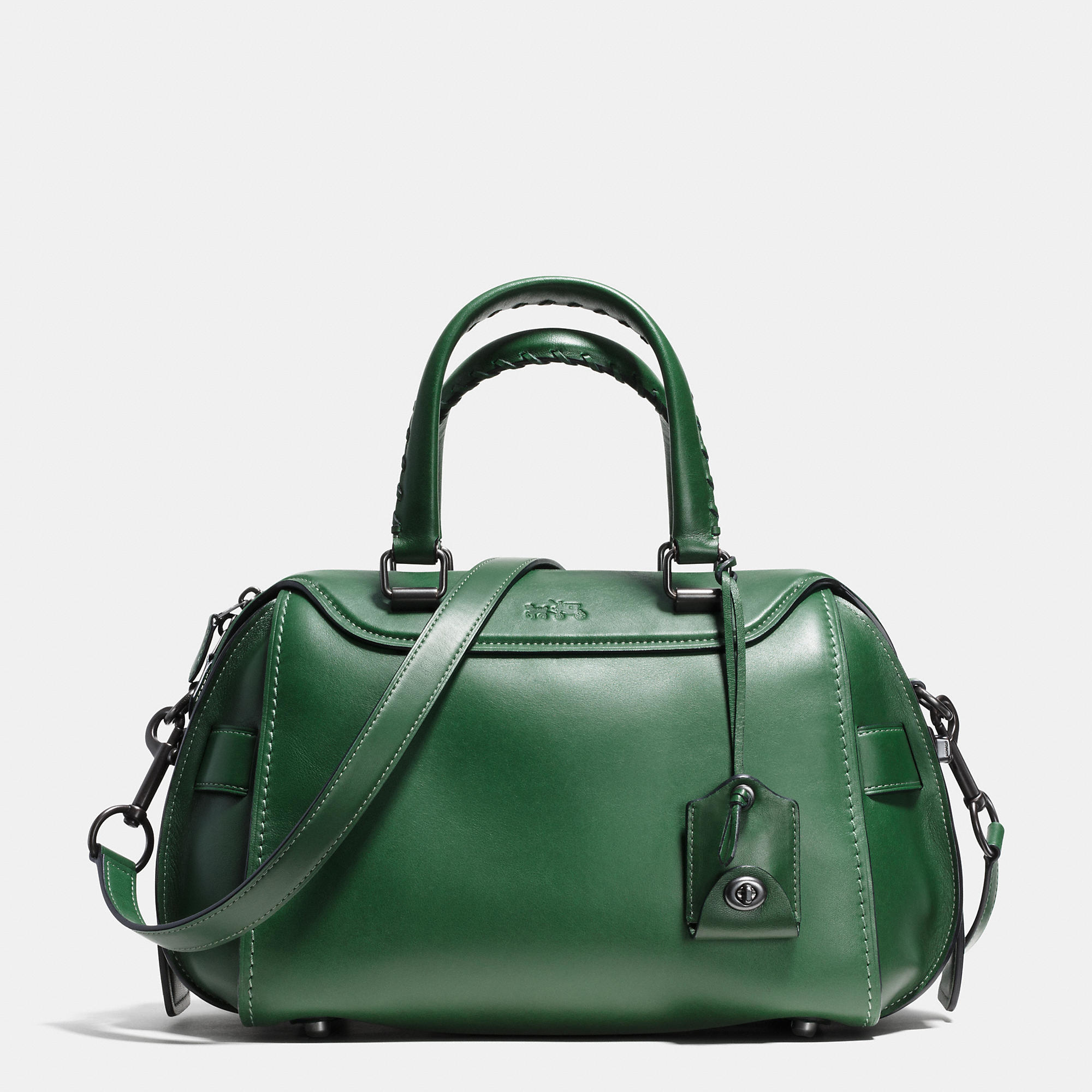Coach Ace Satchel In Glovetanned Leather in Green (BLACK COPPER/RACING GREEN) Lyst