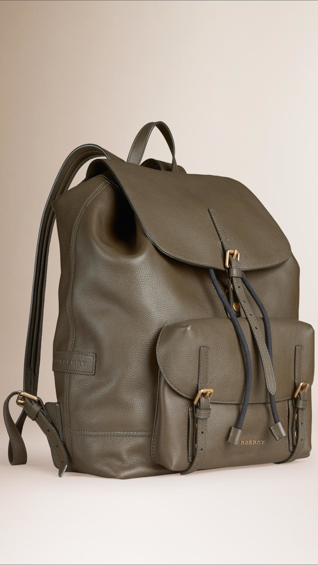 olive leather backpack