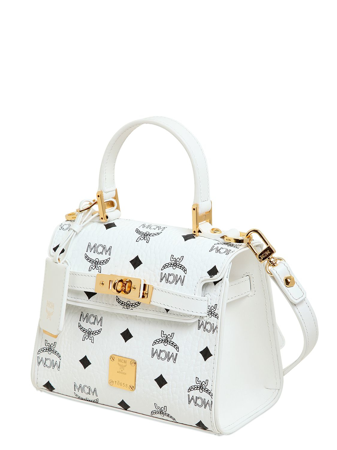 mcm white tote