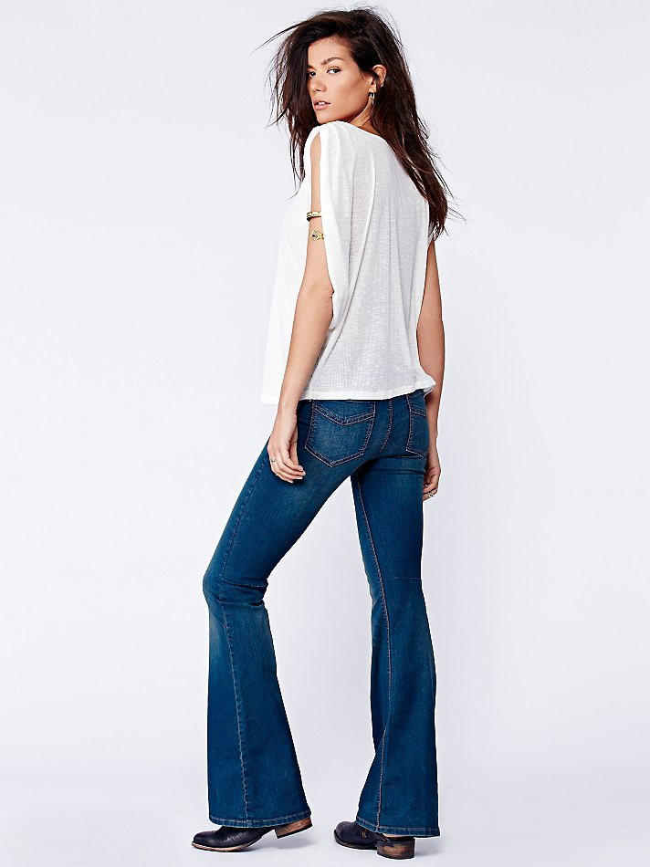Free people Womens Fp Pull On Kick Flare in Blue | Lyst