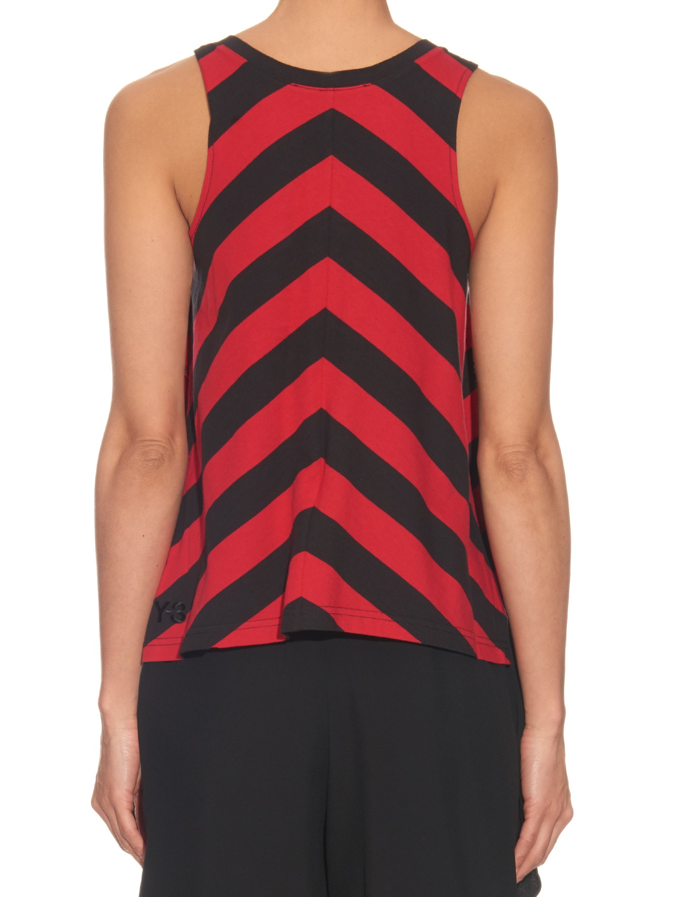 Red and black striped tank top Clearance