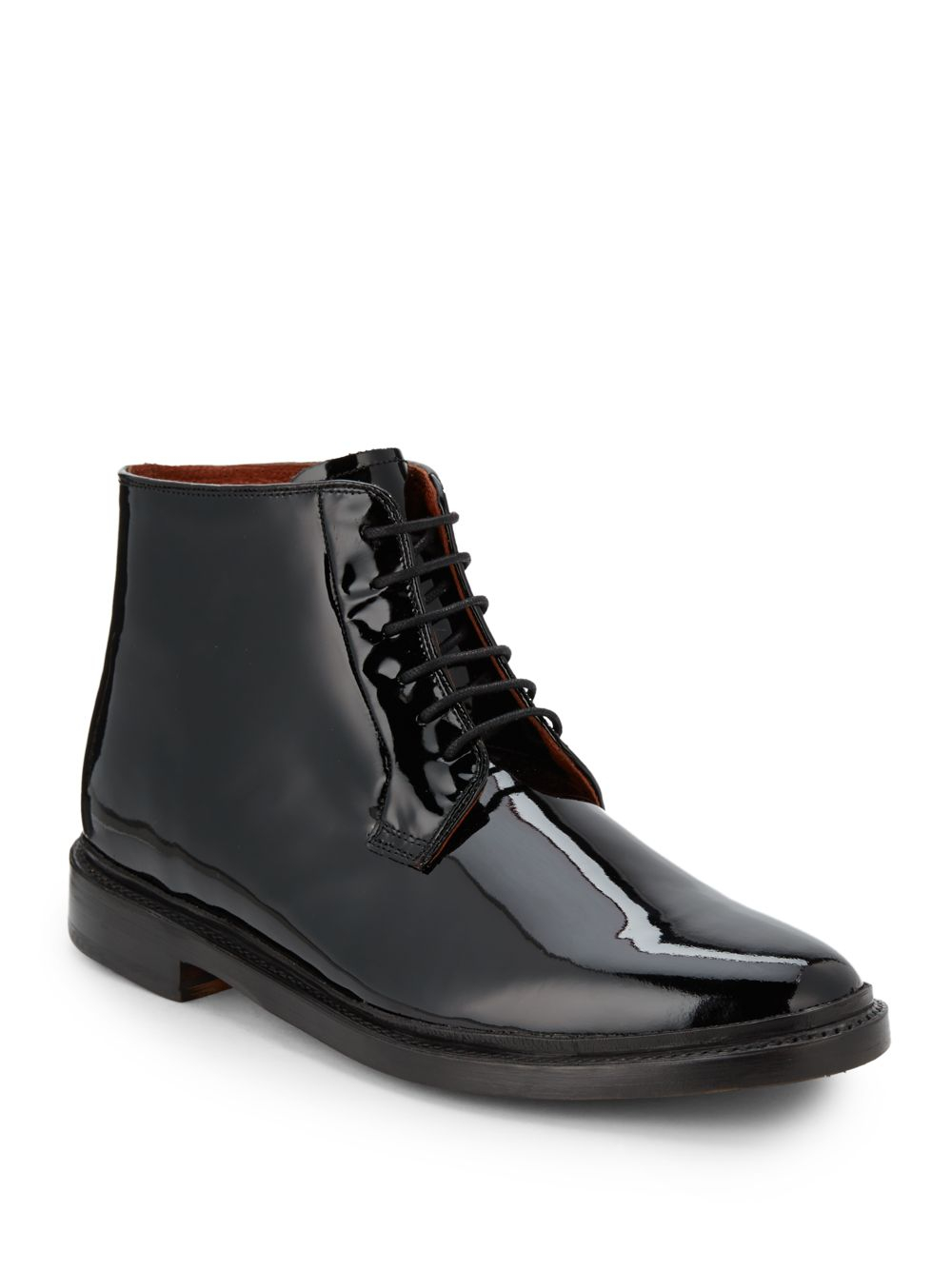 Lyst - Florsheim by Duckie Brown Patent Leather Laceup Ankle Boots in