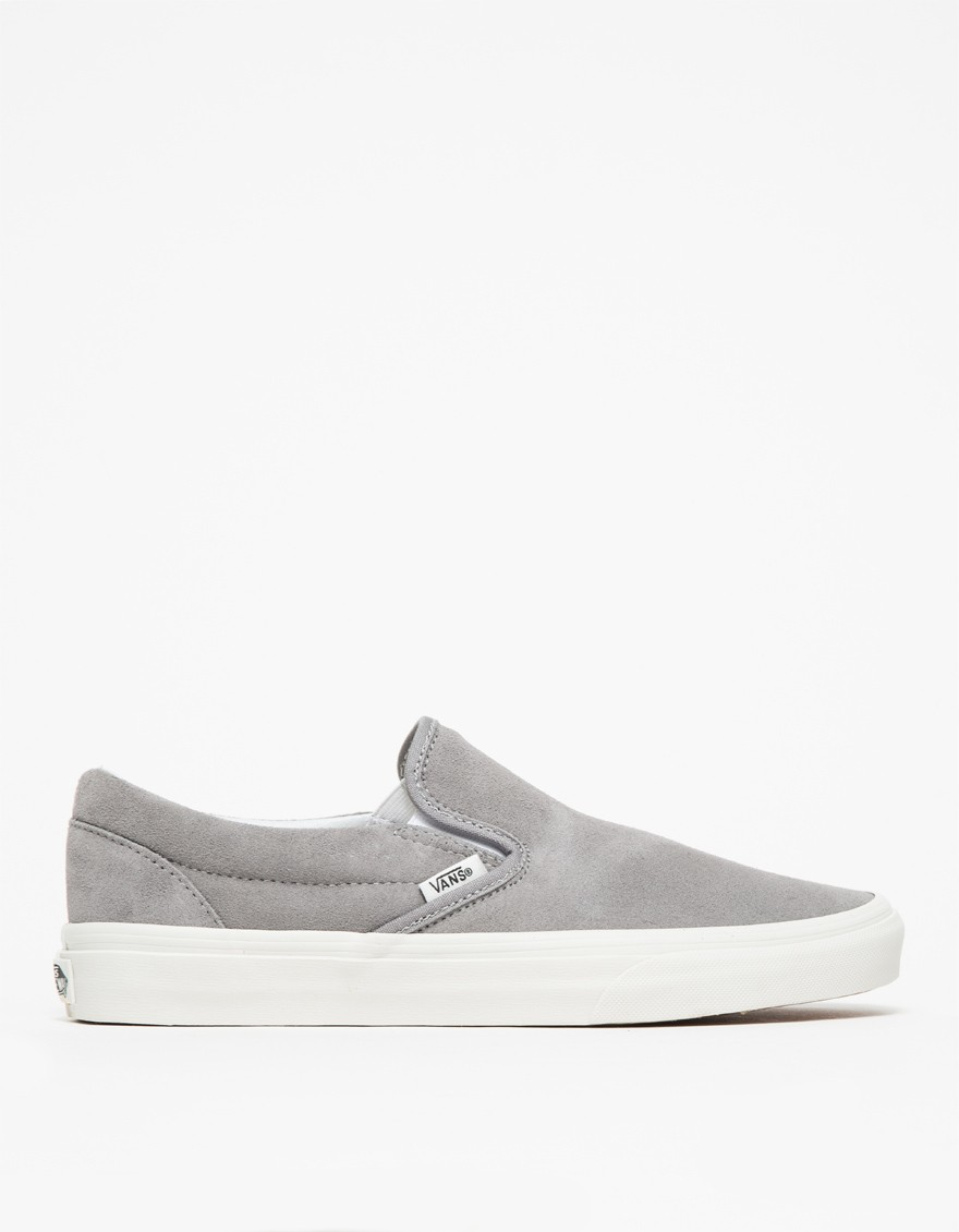 light gray slip on sneakers