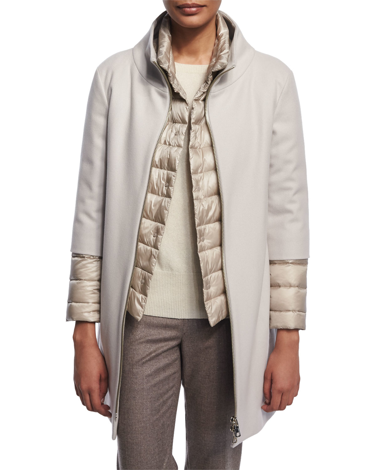 puffer wool coat
