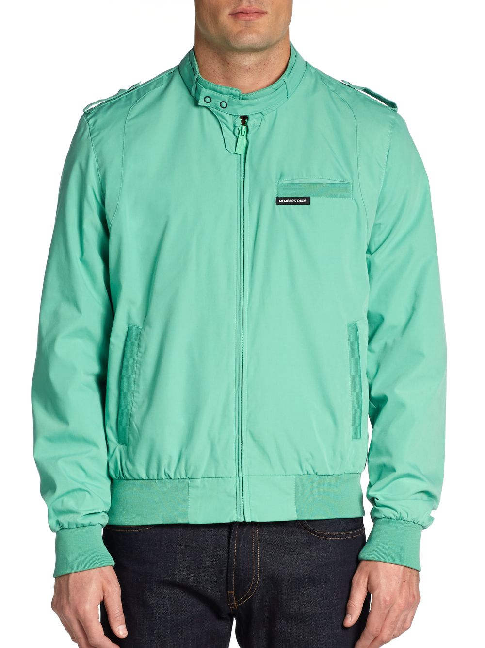 Members Only Knit-Trim Jacket in Green for Men | Lyst