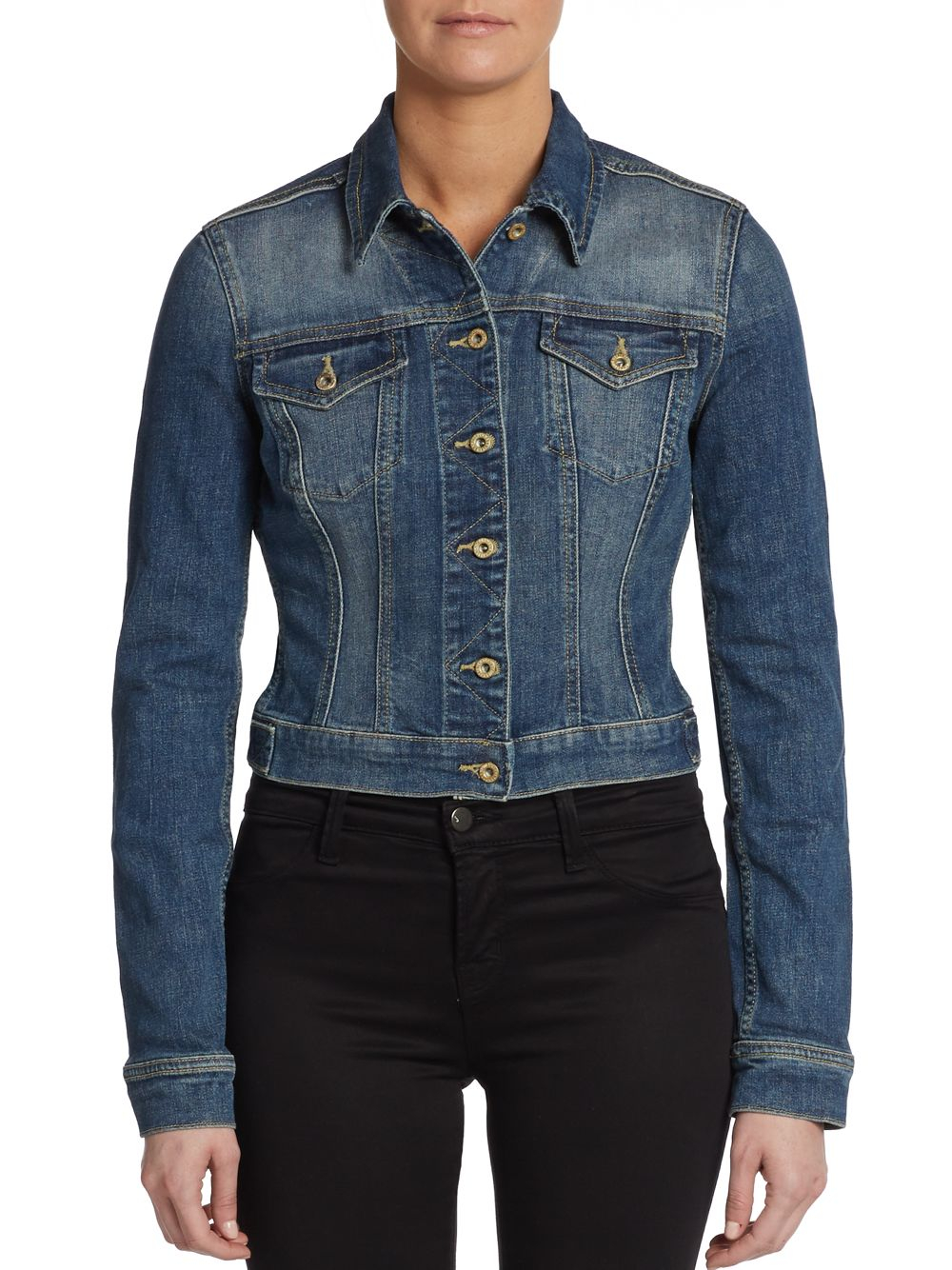 cropped fitted jean jacket