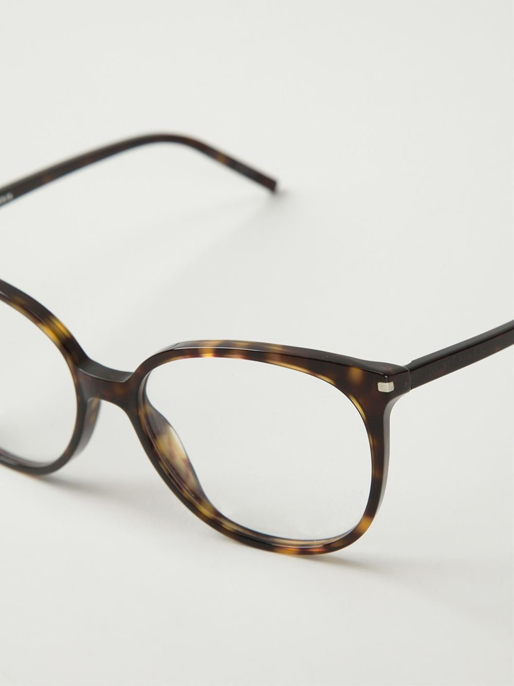 Saint Laurent Square Optical Frames in Brown - Lyst