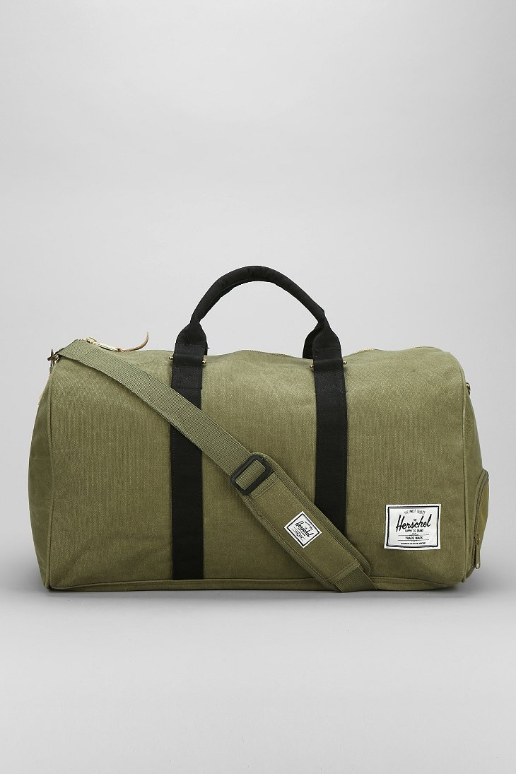 green weekender bag