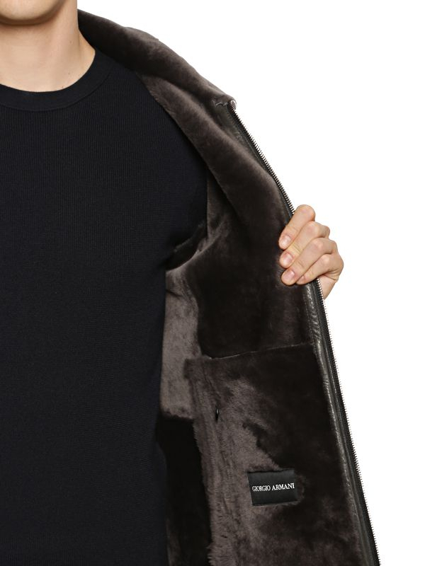 giorgio armani shearling jacket