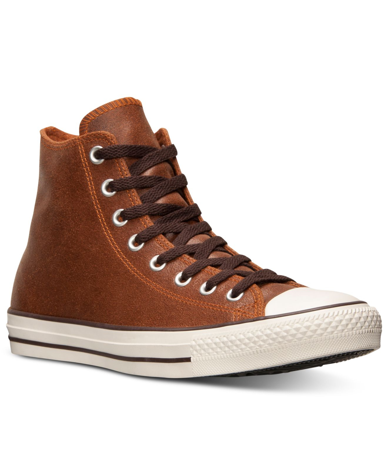 Converse Men'S All Star Vintage Leather Hi Casual Sneakers From Finish Line  in Brown for Men | Lyst
