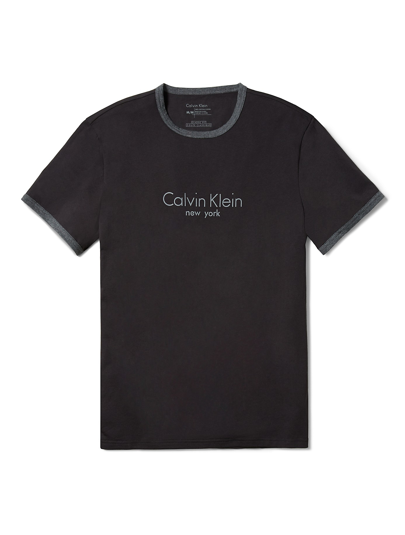 Calvin Klein White Label Classic Fit Logo Ringer T-Shirt in Black for Men |  Lyst