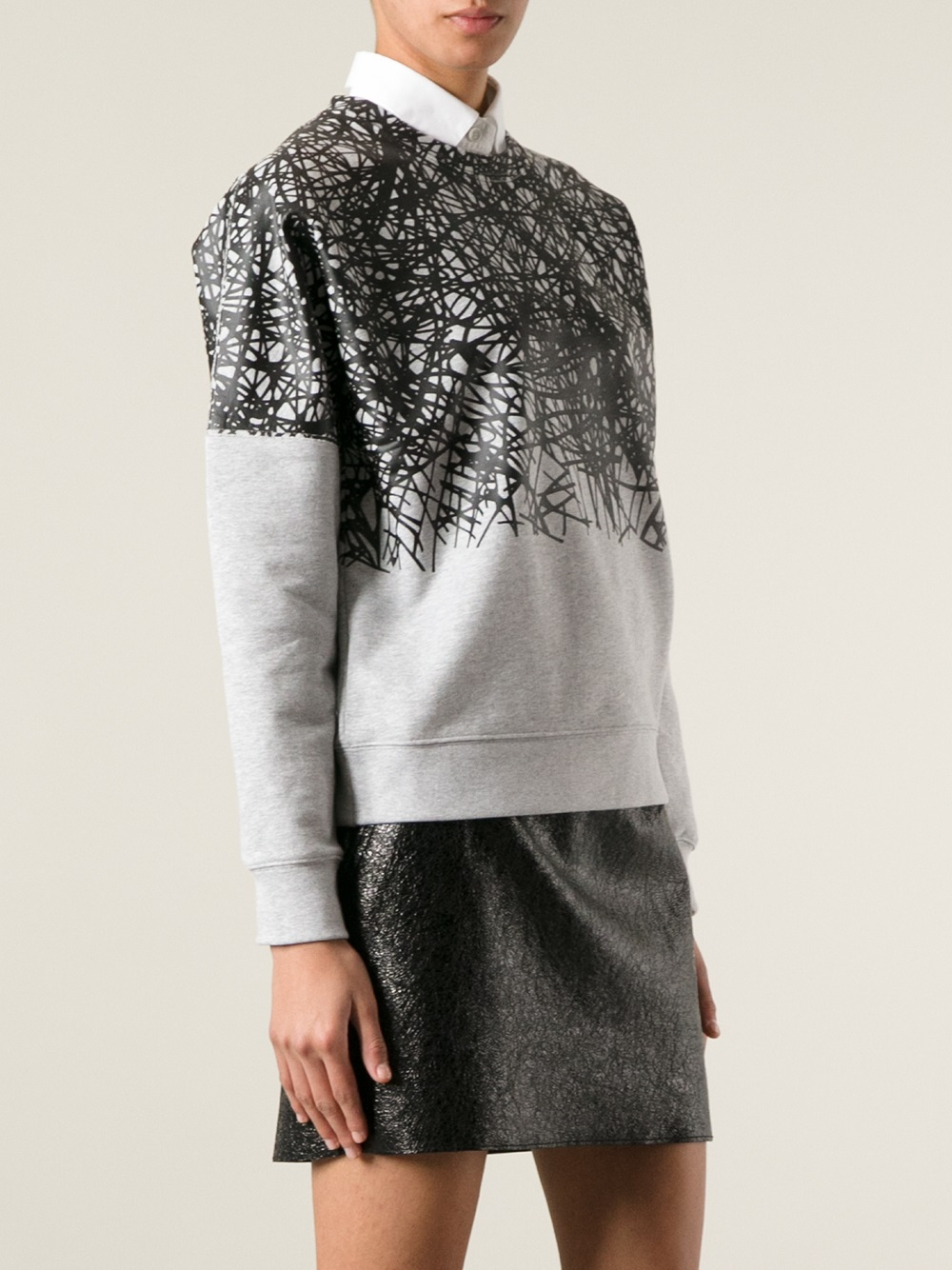 Balenciaga Scribble Print Sweater in Light Grey (Gray) - Lyst