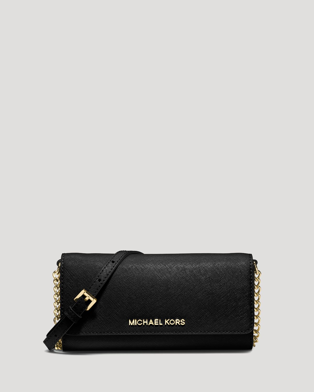 MICHAEL Michael Kors Crossbody - Jet Set Travel Wallet On A Chain in Black  | Lyst