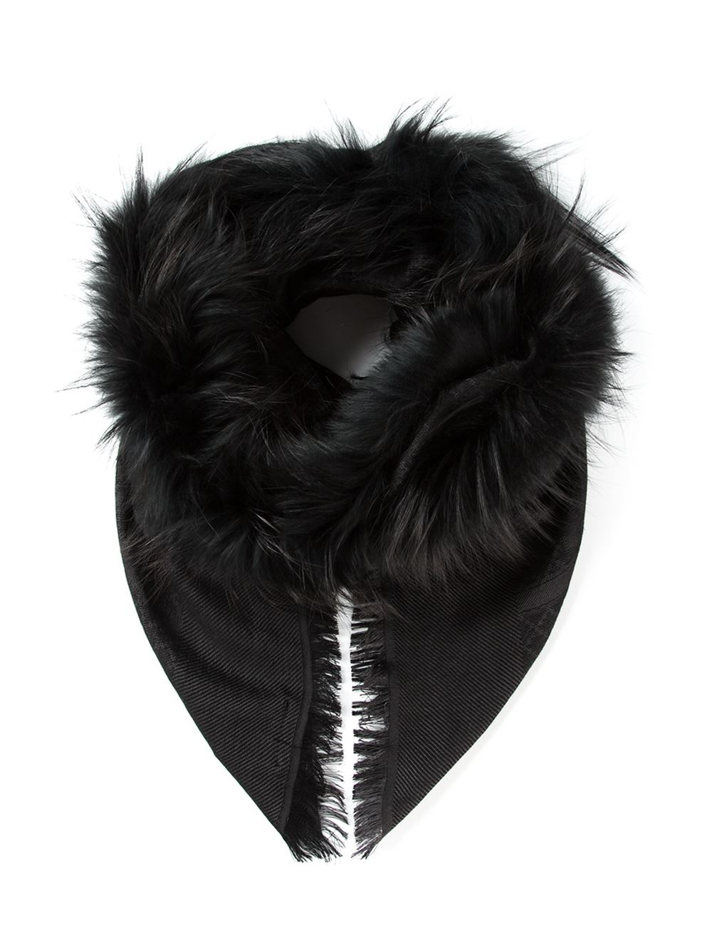 Gucci Fox Fur Scarf in Black | Lyst