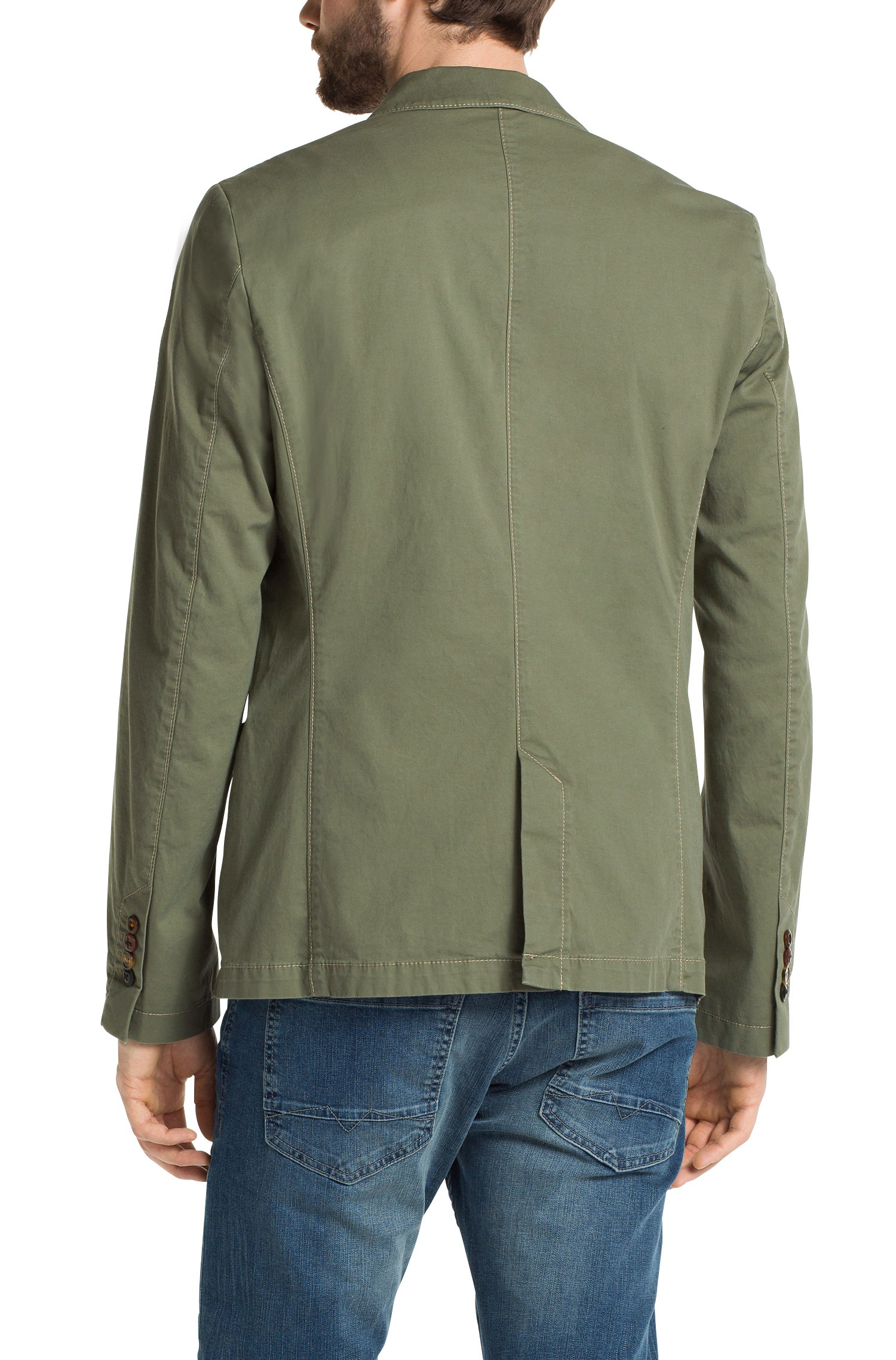 BOSS Orange 'Benestretch-W' | Stretch Cotton Jacket in Green for Men - Lyst