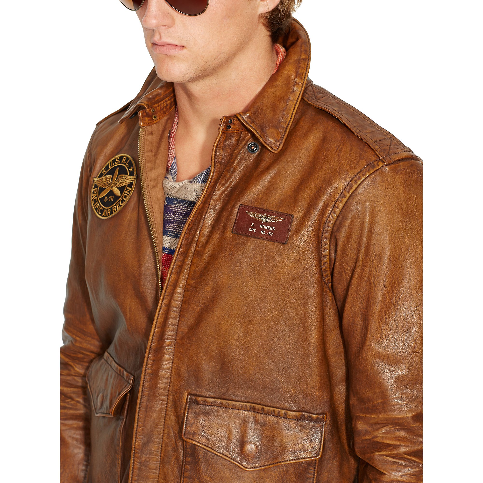 Polo Ralph Lauren Leather Farrington A2 Jacket in Brown for Men | Lyst
