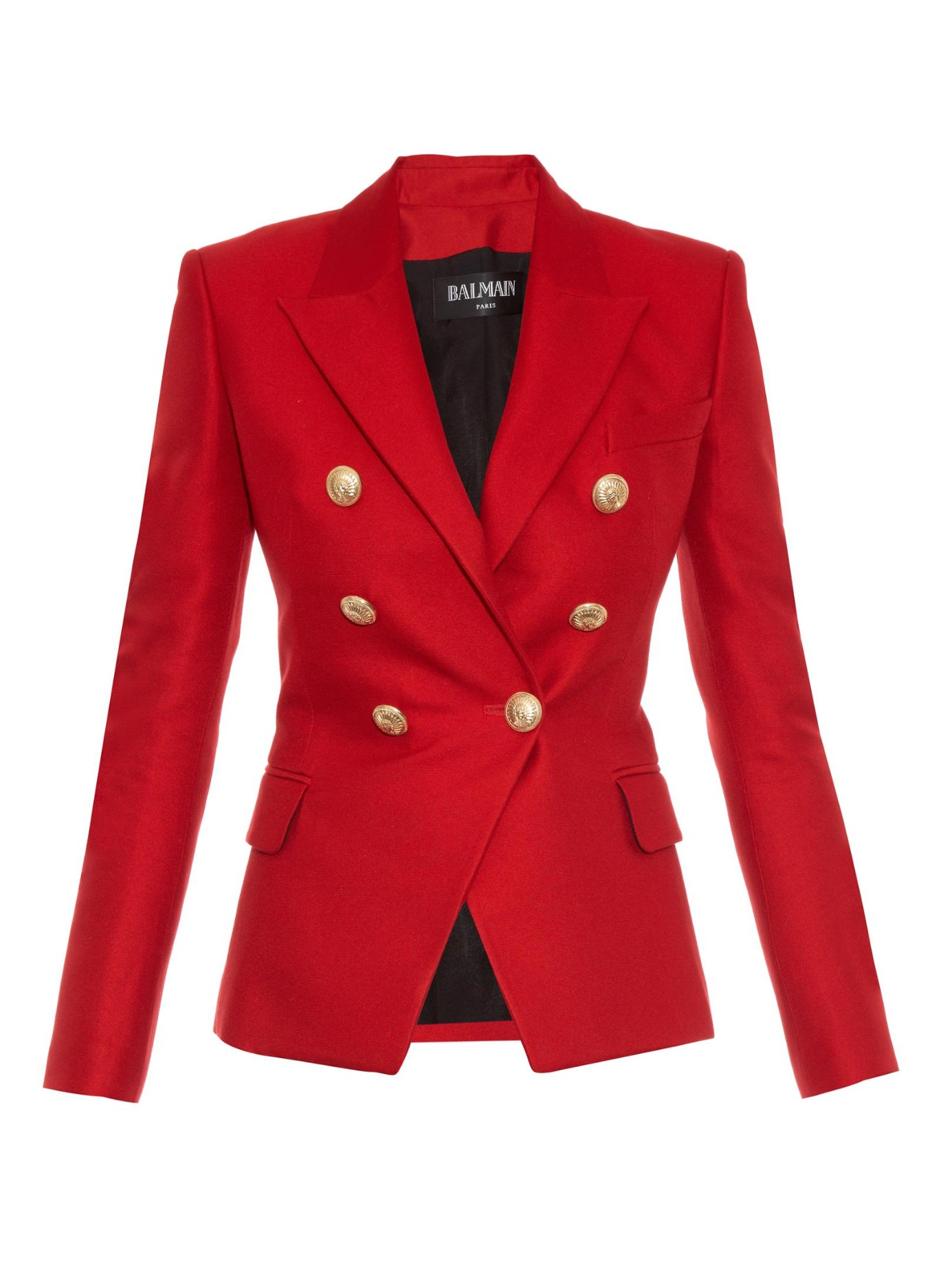 Balmain DoubleBreasted Blazer in Red Lyst
