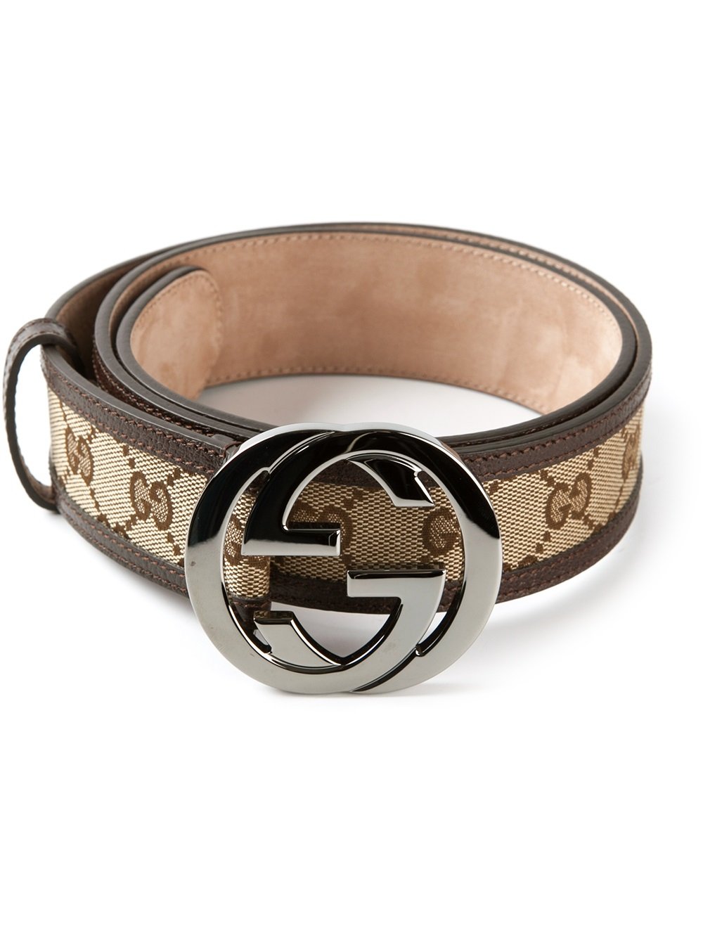 Gucci Monogram Belt in Brown for Men - Lyst