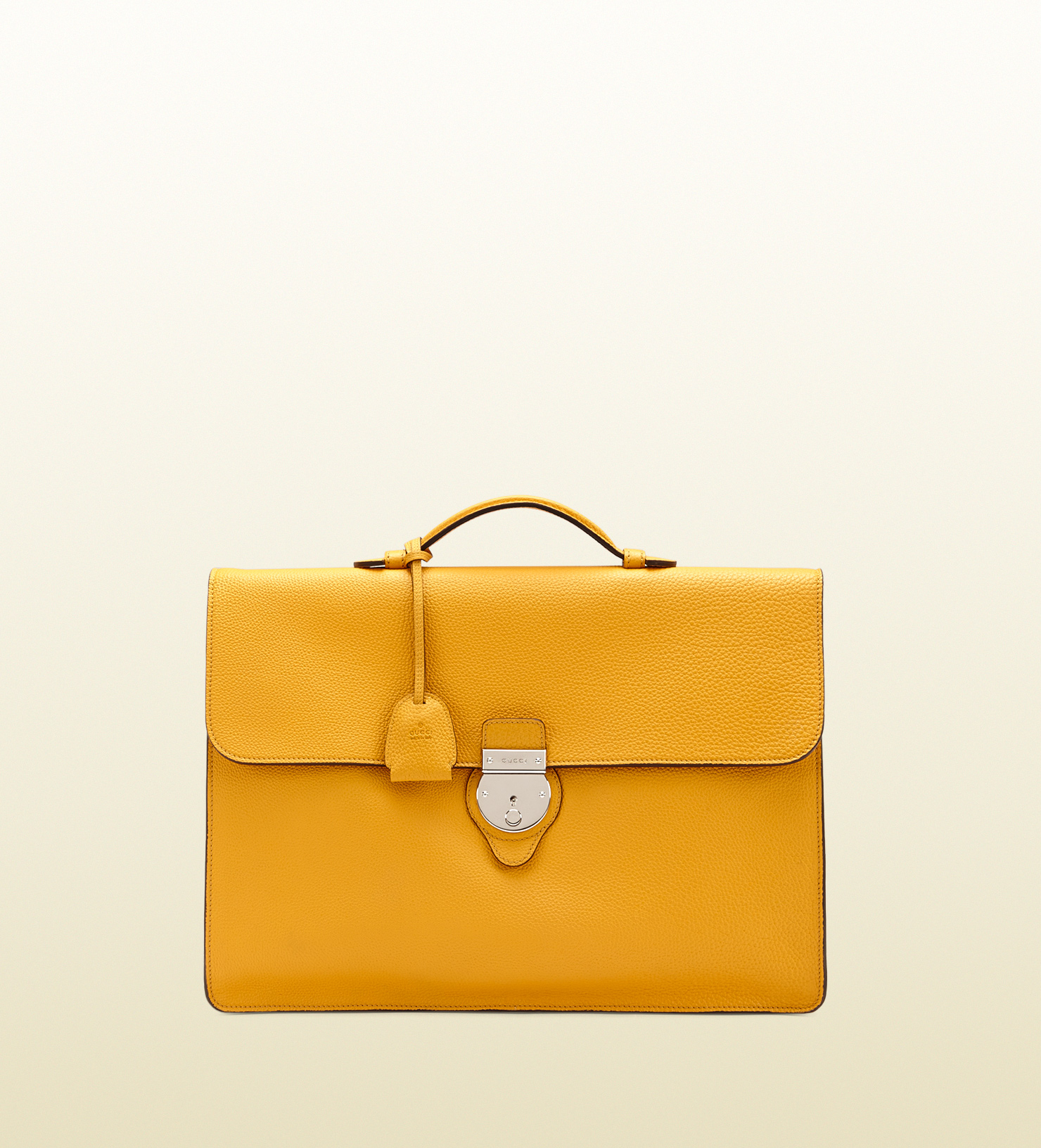 Gucci Leather Briefcase in Yellow for Men | Lyst