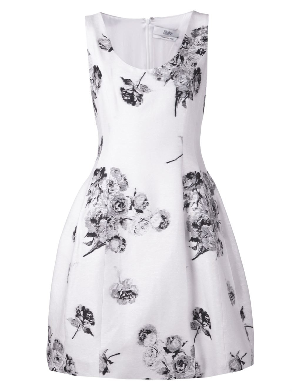 Prabal gurung Floral Jacquard Print Dress in White | Lyst