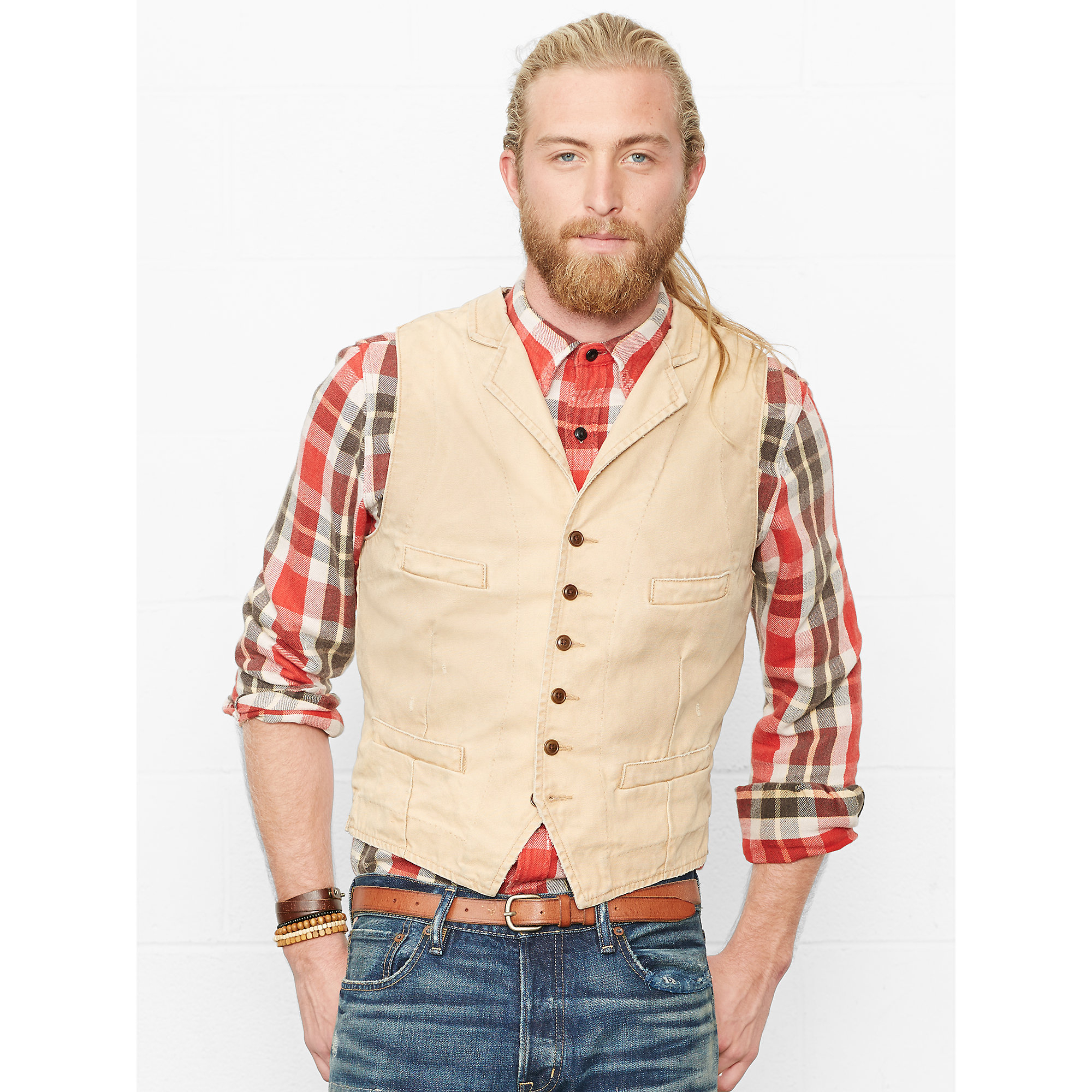 Denim & supply ralph lauren Cotton Canvas Vest in Natural for Men Lyst