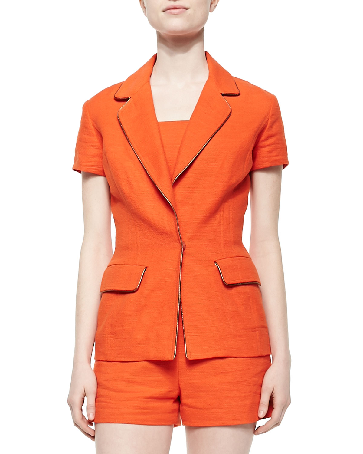 ladies orange linen jacket