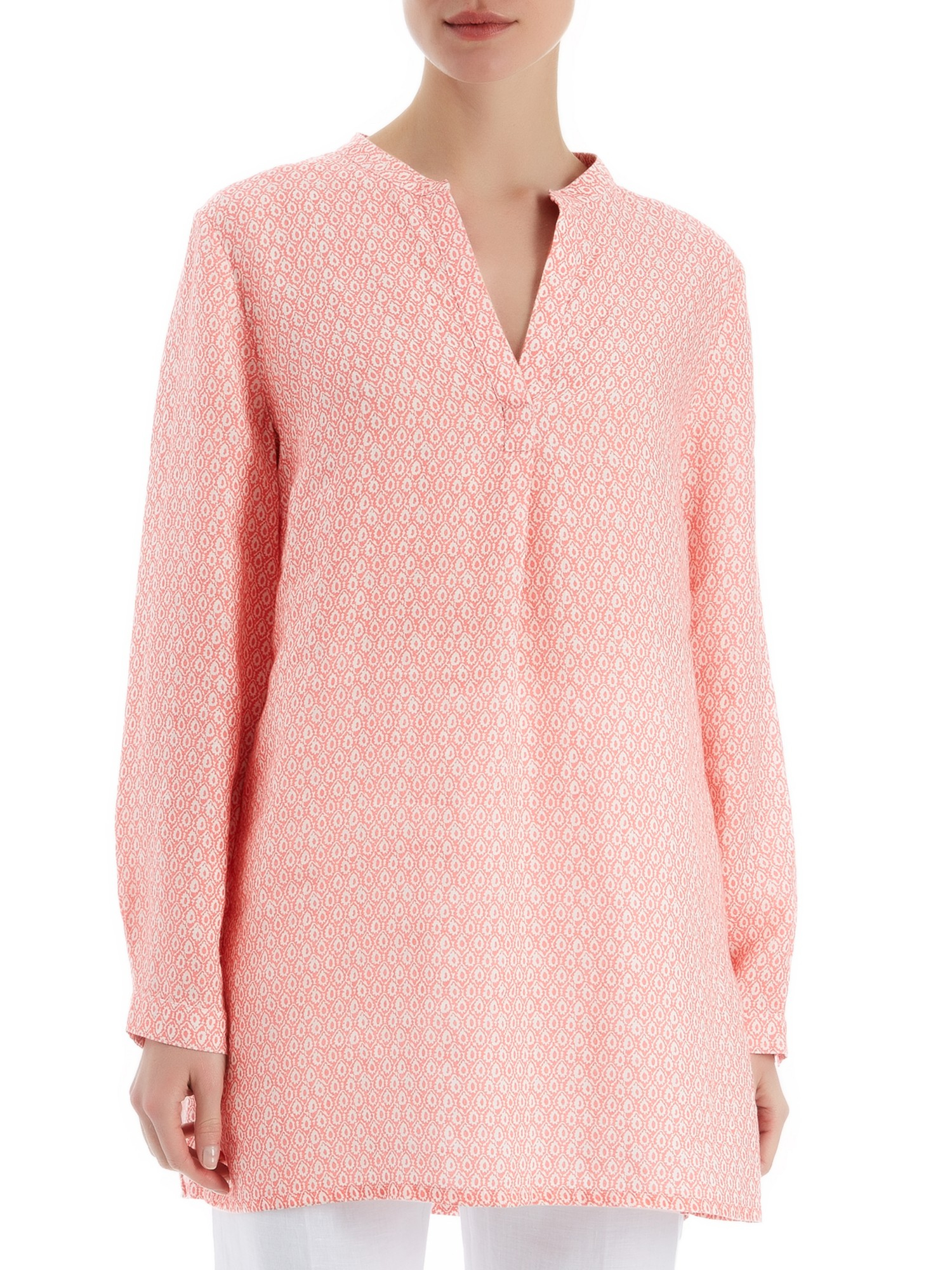 pink linen tunic