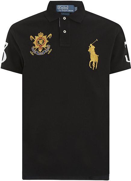 Polo Ralph Lauren Black Watch Team Polo Shirt in Black for Men | Lyst
