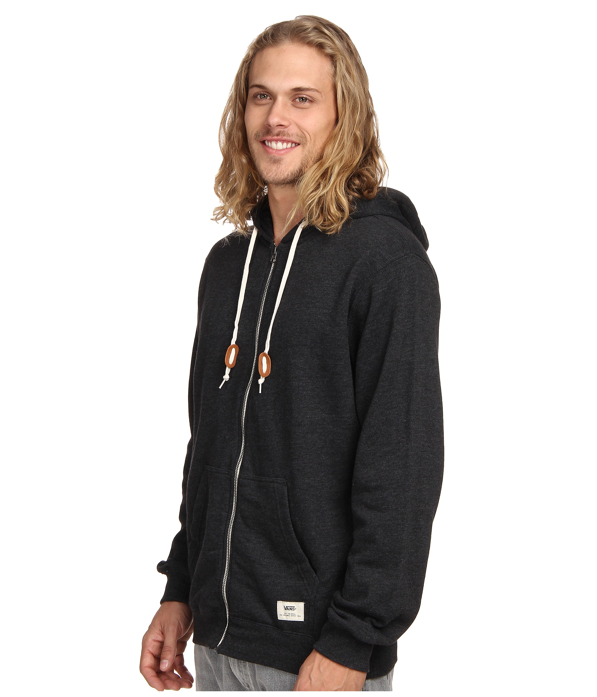 Vans Cotton Core Basic Zip Hoodie Iii in Black Heather (Black) for Men