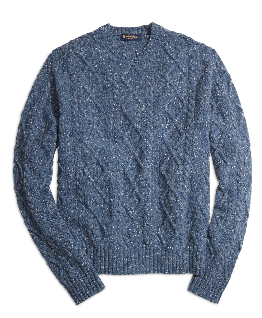 Brooks Brothers Cable Knit Crewneck Sweater in Blue for Men Lyst