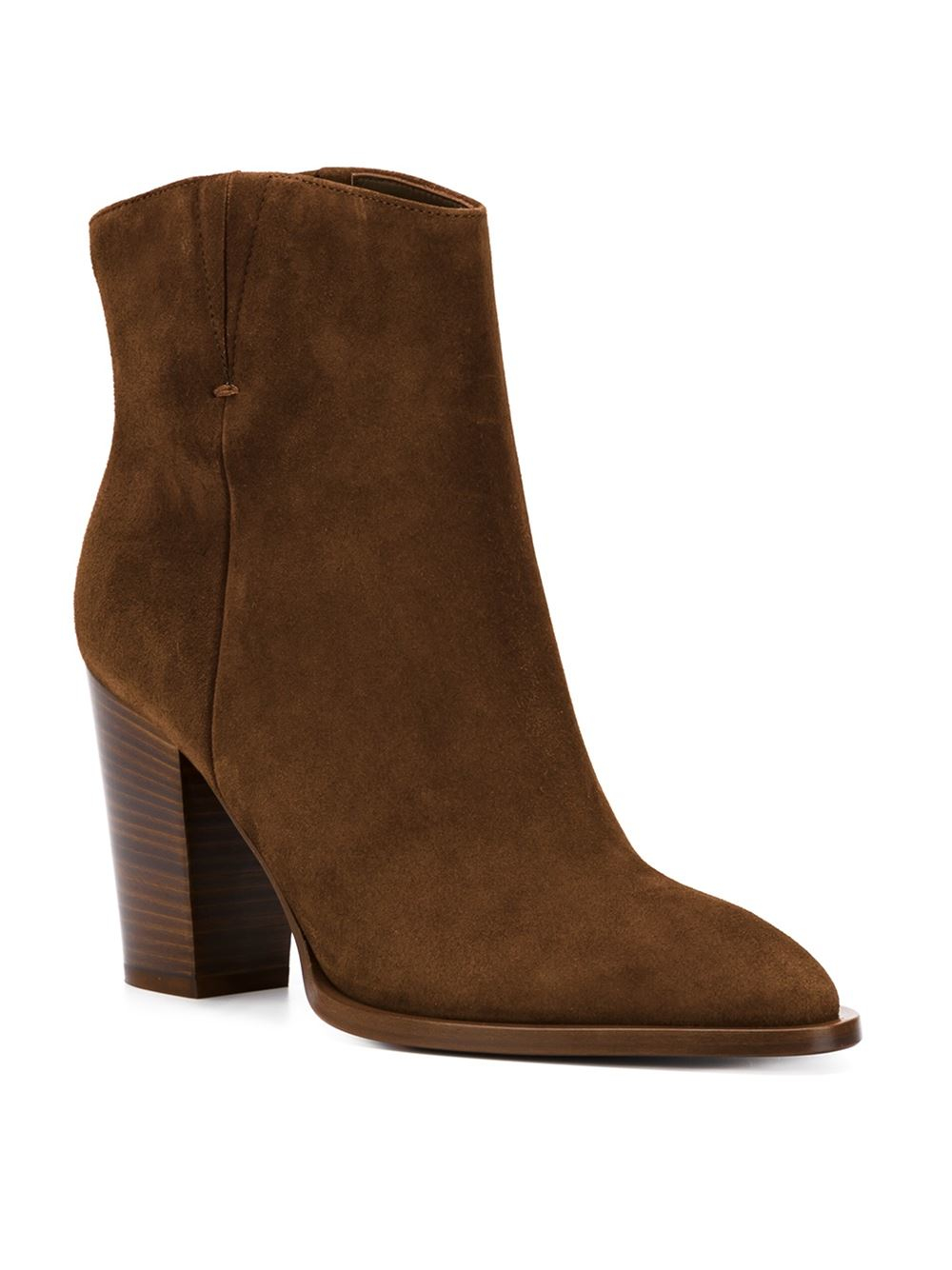 brown chunky heel boot