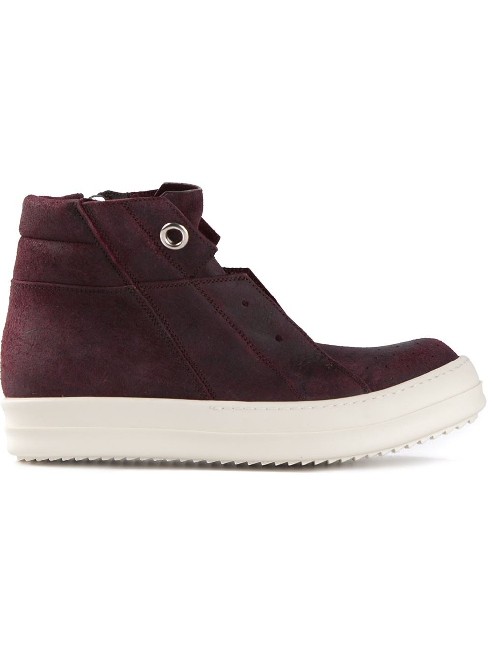 Rick owens Laceless Hi-top Sneakers in Red | Lyst