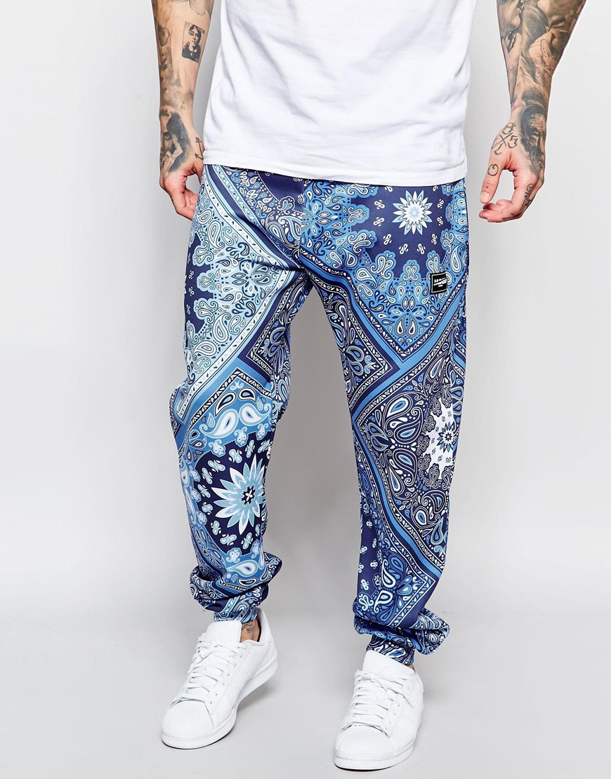 Jaded London Joggers With All Over Bandana Print in Blue for Men | Lyst
