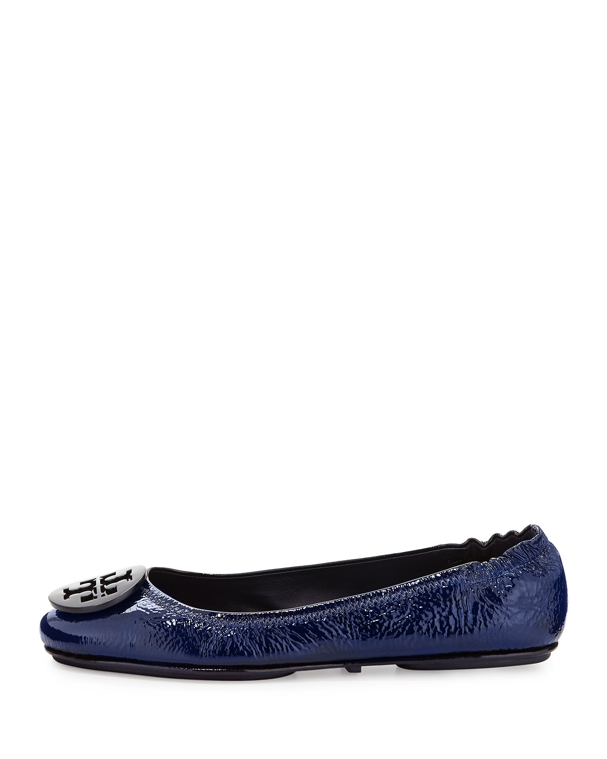 navy blue patent leather flats