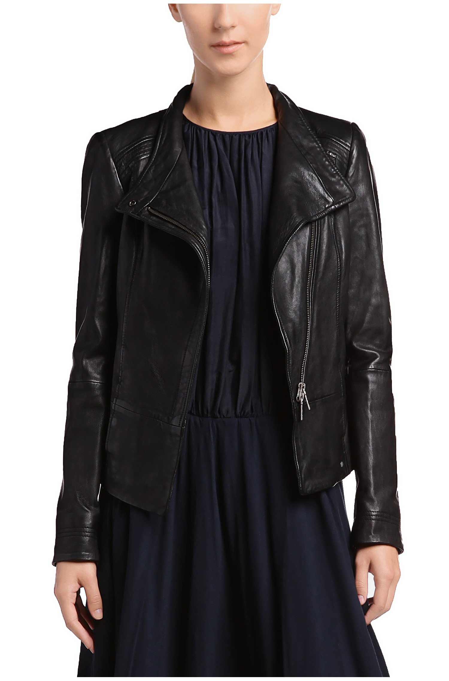 Boss Orange Leather Jacket Womens Cairoamani Com Boss Orange Jopida Sheepskin Leather Biker Jacket In Black Lyst
