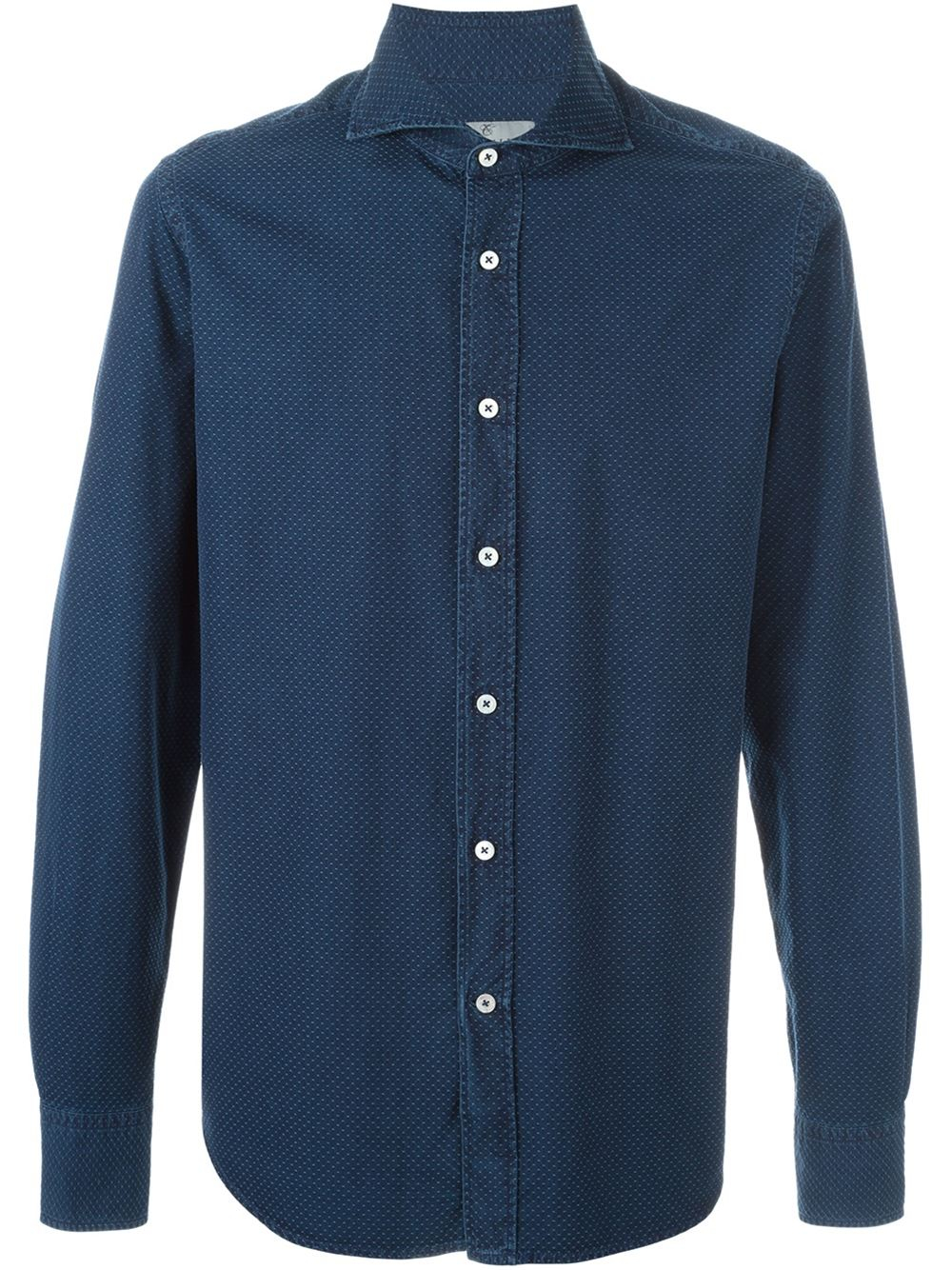 Lyst - Canali Dotted Shirt in Blue for Men