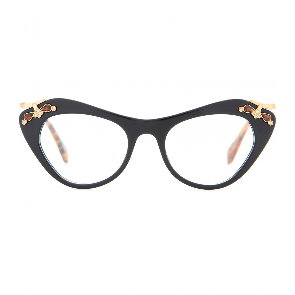 Miu miu Embellished Optical Glasses in Black Lyst