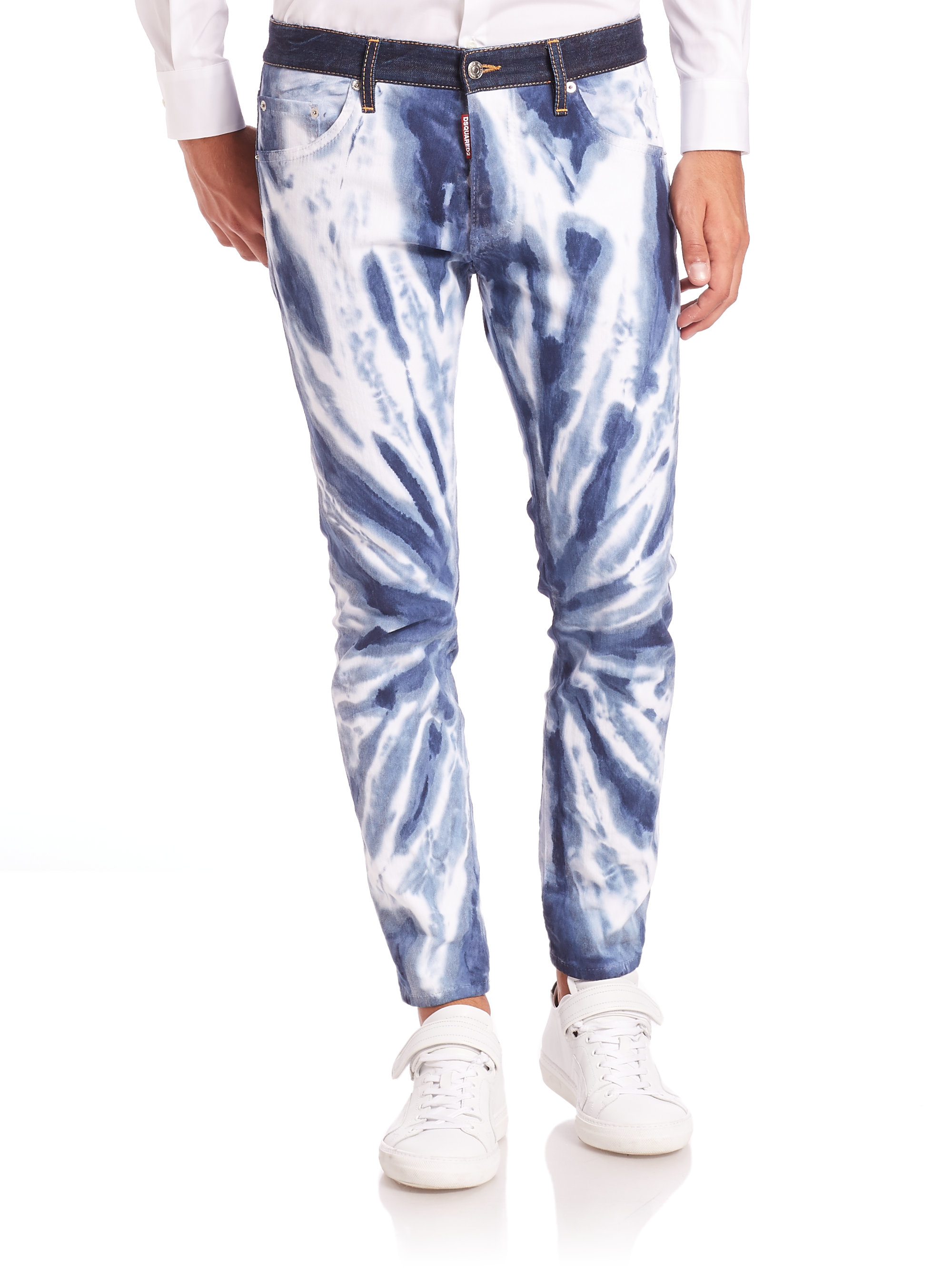 DSquared² Denim Tie Dye Skinny Jeans in BlueWhite (Blue) for Men Lyst