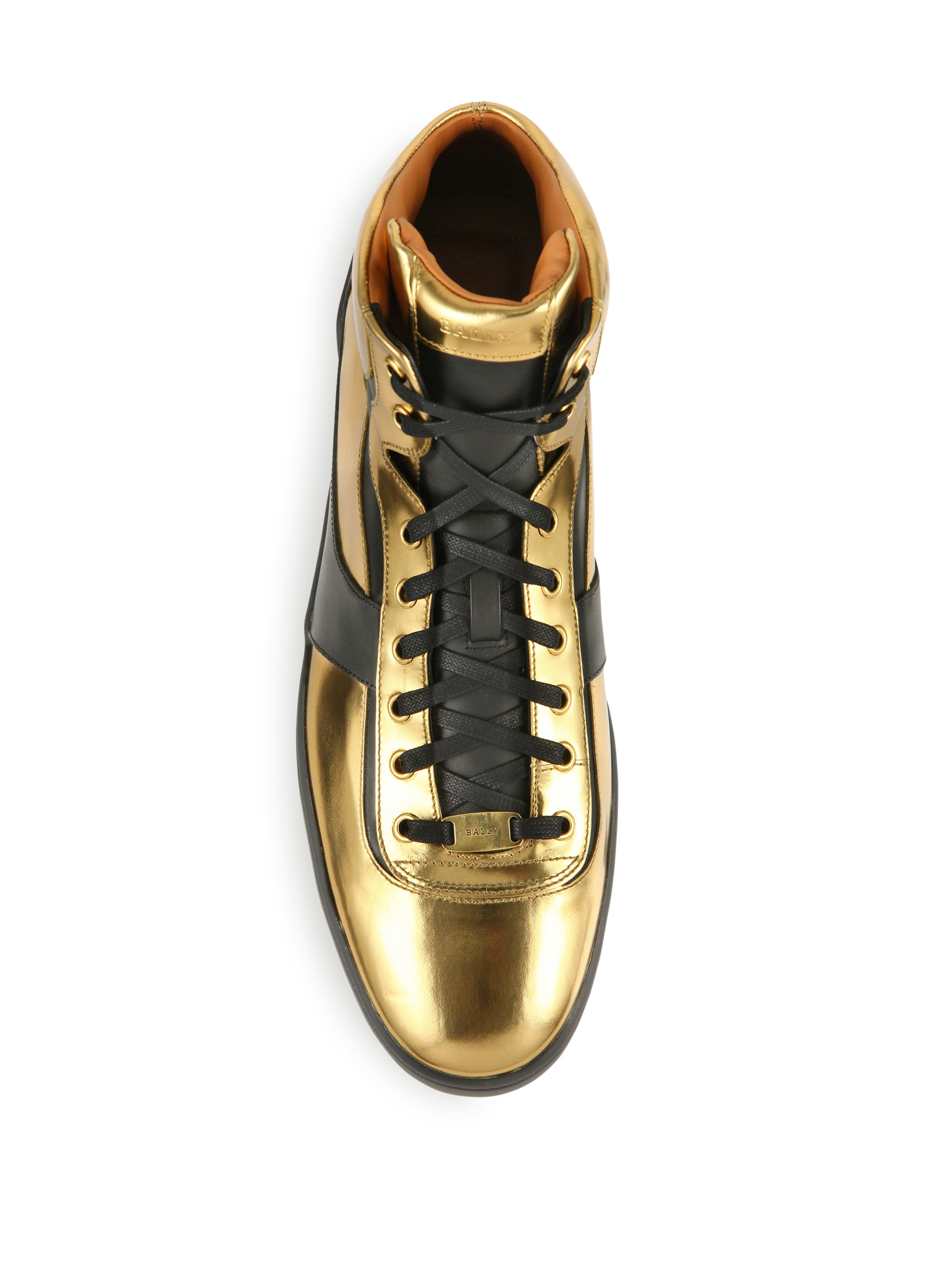 gold bally sneakers